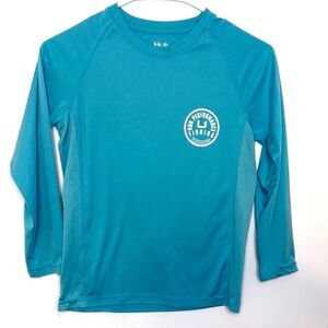 Huk Long Sleeve Performance Shirt in Teal - Boys M